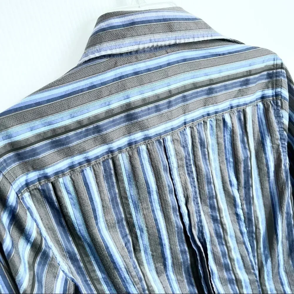 Dolce & Gabbana Y2K 2000’s Striped Floral Button Down Blouse 38 - Picture 6 of 11